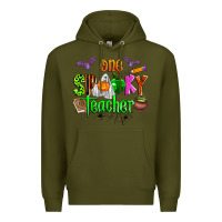 Army Green one spooky teacher Premium Hoodie - Zillion Design Studio