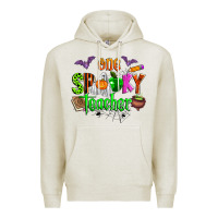 Oatmeal Heather one spooky teacher Premium Hoodie - Zillion Design Studio