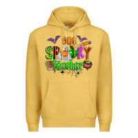 Antique Gold one spooky teacher Premium Hoodie - Zillion Design Studio