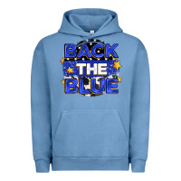Pigment Pebble Blue back the blue Urban Hoodie - Zillion Design Studio