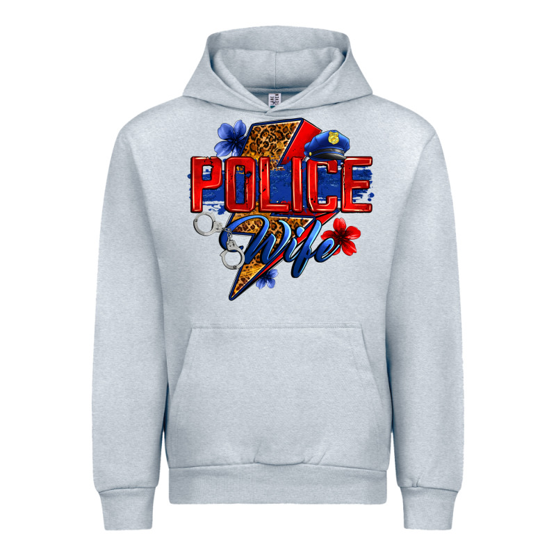 Police Wife With Lightning Bolt Urban Hoodie by Zillion Design Studio | Teevron