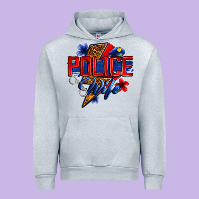 Police Wife With Lightning Bolt Urban Hoodie Designed By Zillion Design Studio