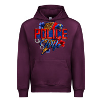Mauve Wine police wife with lightning bolt Urban Hoodie - Zillion Design Studio