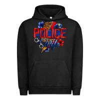 Pigment Black police wife with lightning bolt Urban Hoodie - Zillion Design Studio