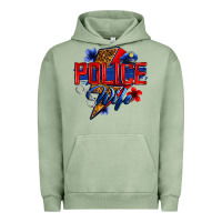 Pigment Oil Green police wife with lightning bolt Urban Hoodie - Zillion Design Studio
