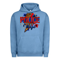 Pigment Pebble Blue police wife with lightning bolt Urban Hoodie - Zillion Design Studio