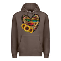 Coffee western sunflowers heart Premium Hoodie - RanaPortraitStore