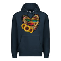 Navy western sunflowers heart Premium Hoodie - RanaPortraitStore