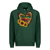 Sports Green western sunflowers heart Premium Hoodie - RanaPortraitStore