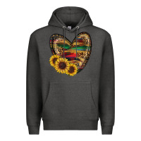 Charcoal Heather western sunflowers heart Premium Hoodie - RanaPortraitStore