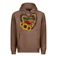 Chestnut western sunflowers heart Premium Hoodie - RanaPortraitStore