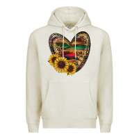 Oatmeal Heather western sunflowers heart Premium Hoodie - RanaPortraitStore