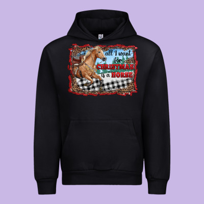 All I Want For Christmas Is A Horse  With Farm Urban Hoodie Designed By Ranaportraitstore