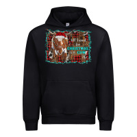 Black all i want for christmas is a cow longhorn Urban Hoodie - RanaPortraitStore