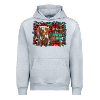 Heather Grey all i want for christmas is a cow longhorn Urban Hoodie - RanaPortraitStore