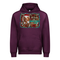 Mauve Wine all i want for christmas is a cow longhorn Urban Hoodie - RanaPortraitStore