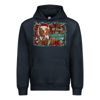 Navy all i want for christmas is a cow longhorn Urban Hoodie - RanaPortraitStore