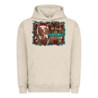 Pigment French Oak all i want for christmas is a cow longhorn Urban Hoodie - RanaPortraitStore