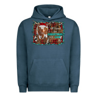 Pigment Midnight Navy all i want for christmas is a cow longhorn Urban Hoodie - RanaPortraitStore