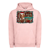 Pigment Salmon all i want for christmas is a cow longhorn Urban Hoodie - RanaPortraitStore