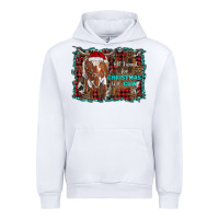 White all i want for christmas is a cow longhorn Urban Hoodie - RanaPortraitStore