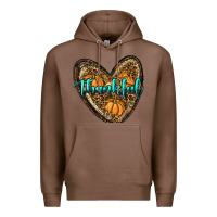 Chestnut thankful pumpkin heart Premium Hoodie - RanaPortraitStore