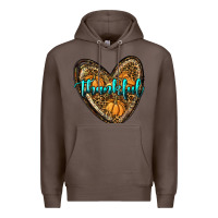 Coffee thankful pumpkin heart Premium Hoodie - RanaPortraitStore