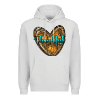 Dove Grey thankful pumpkin heart Premium Hoodie - RanaPortraitStore