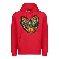 Red thankful pumpkin heart Premium Hoodie - RanaPortraitStore