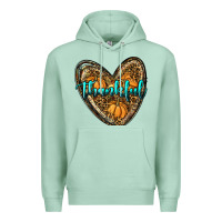 Seafoam thankful pumpkin heart Premium Hoodie - RanaPortraitStore