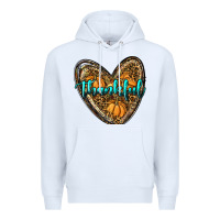 White thankful pumpkin heart Premium Hoodie - RanaPortraitStore