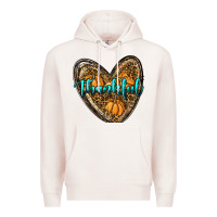Pale Pink thankful pumpkin heart Premium Hoodie - RanaPortraitStore