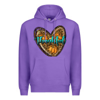 Purple thankful pumpkin heart Premium Hoodie - RanaPortraitStore