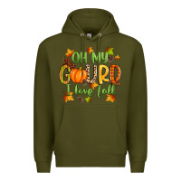 Army Green oh my gourd i love fall Premium Hoodie - Zillion Design Studio
