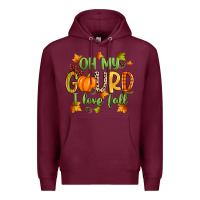 Burgundy oh my gourd i love fall Premium Hoodie - Zillion Design Studio
