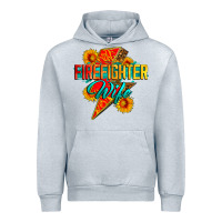 Heather Grey firefighter wife with lightning bolt Urban Hoodie - Zillion Design Studio