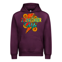 Mauve Wine firefighter wife with lightning bolt Urban Hoodie - Zillion Design Studio