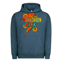 Pigment Midnight Navy firefighter wife with lightning bolt Urban Hoodie - Zillion Design Studio