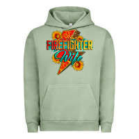 Pigment Oil Green firefighter wife with lightning bolt Urban Hoodie - Zillion Design Studio