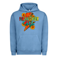 Pigment Pebble Blue firefighter wife with lightning bolt Urban Hoodie - Zillion Design Studio