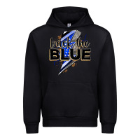 Black back the blue with lightning bolt Urban Hoodie - Zillion Design Studio