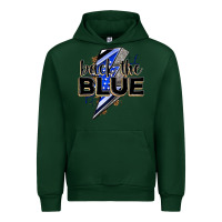 Forest Green back the blue with lightning bolt Urban Hoodie - Zillion Design Studio