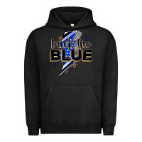 Pigment Black back the blue with lightning bolt Urban Hoodie - Zillion Design Studio