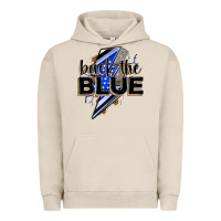 Pigment French Oak back the blue with lightning bolt Urban Hoodie - Zillion Design Studio