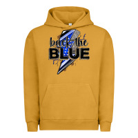 Pigment Peanut Butter back the blue with lightning bolt Urban Hoodie - Zillion Design Studio