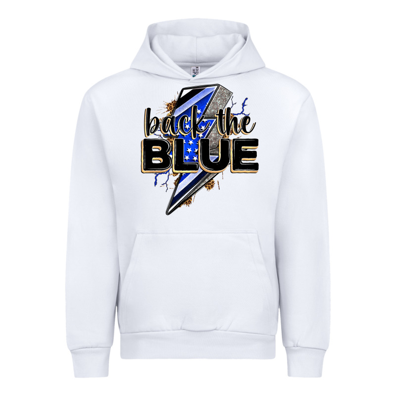 Back The Blue With Lightning Bolt Urban Hoodie by Zillion Design Studio | Teevron