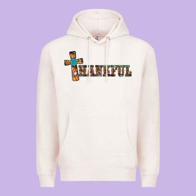Thankful Pumpkin Cross Premium Hoodie Designed By Ranaportraitstore