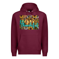 Burgundy thankful pumpkin Premium Hoodie - RanaPortraitStore