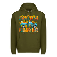 Army Green farm fresh pumpkins Premium Hoodie - Zillion Design Studio