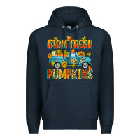 Navy farm fresh pumpkins Premium Hoodie - Zillion Design Studio